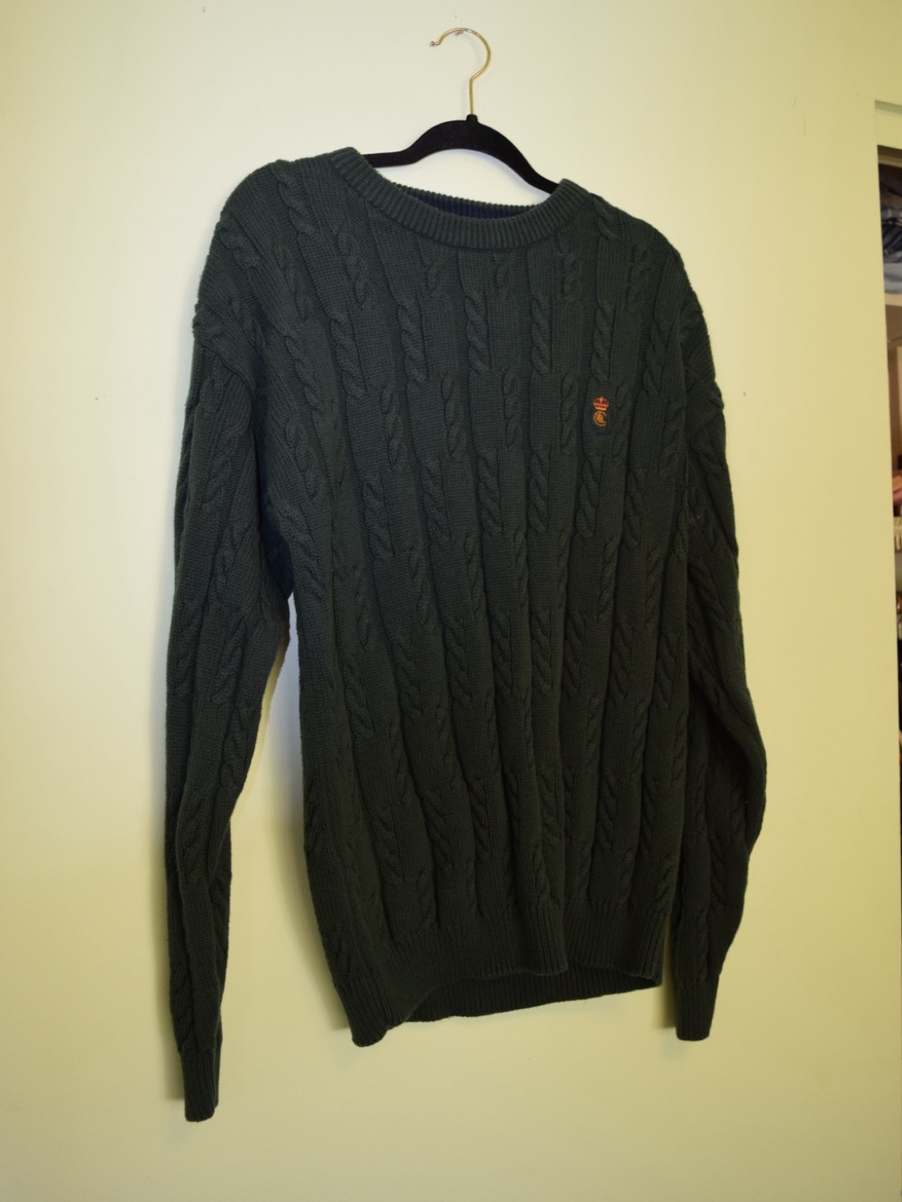 Chaps Ralph Lauren Green Cable Knit Sweater M